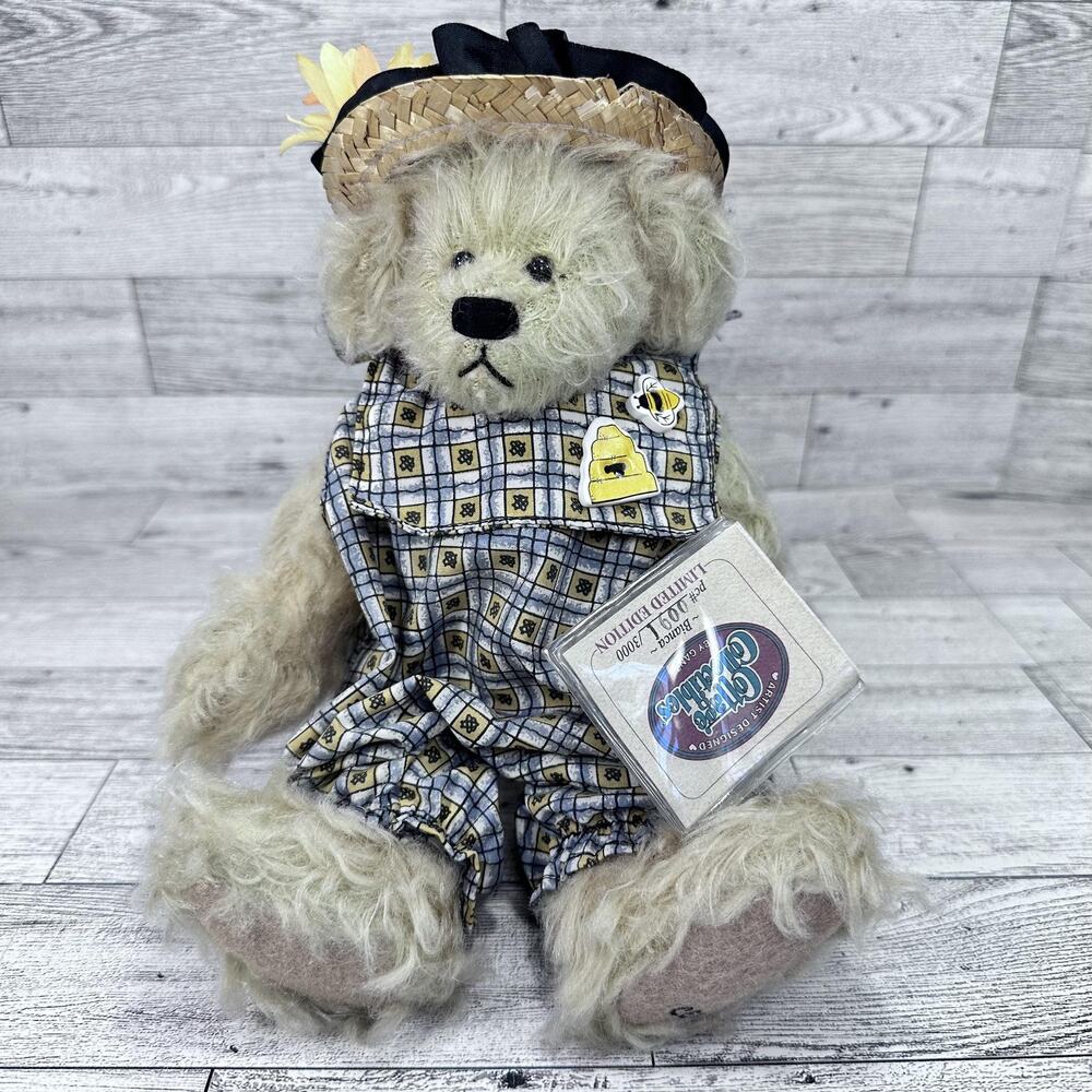 Vintage Cottage Collectibles Bianca GANZ Artist Teddy Bear 16in Bee Outfit LE